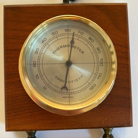 Vintage Weather Station Barometer Thermometer Springfield Instrument - Picture 3 of 6